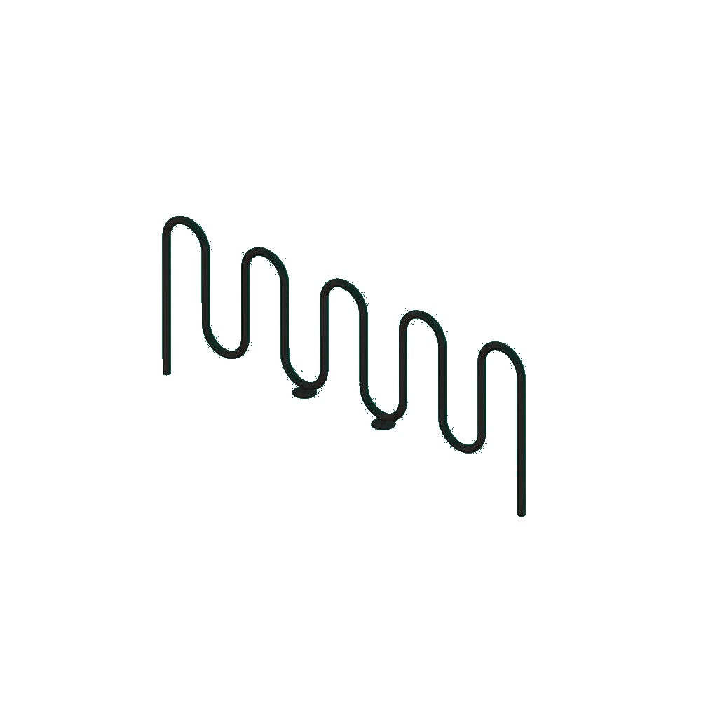 MF9019 Inground Mount 9 Loop Bike Rack — Metal Powder Coat — S29 Green — digitally rendered color preview