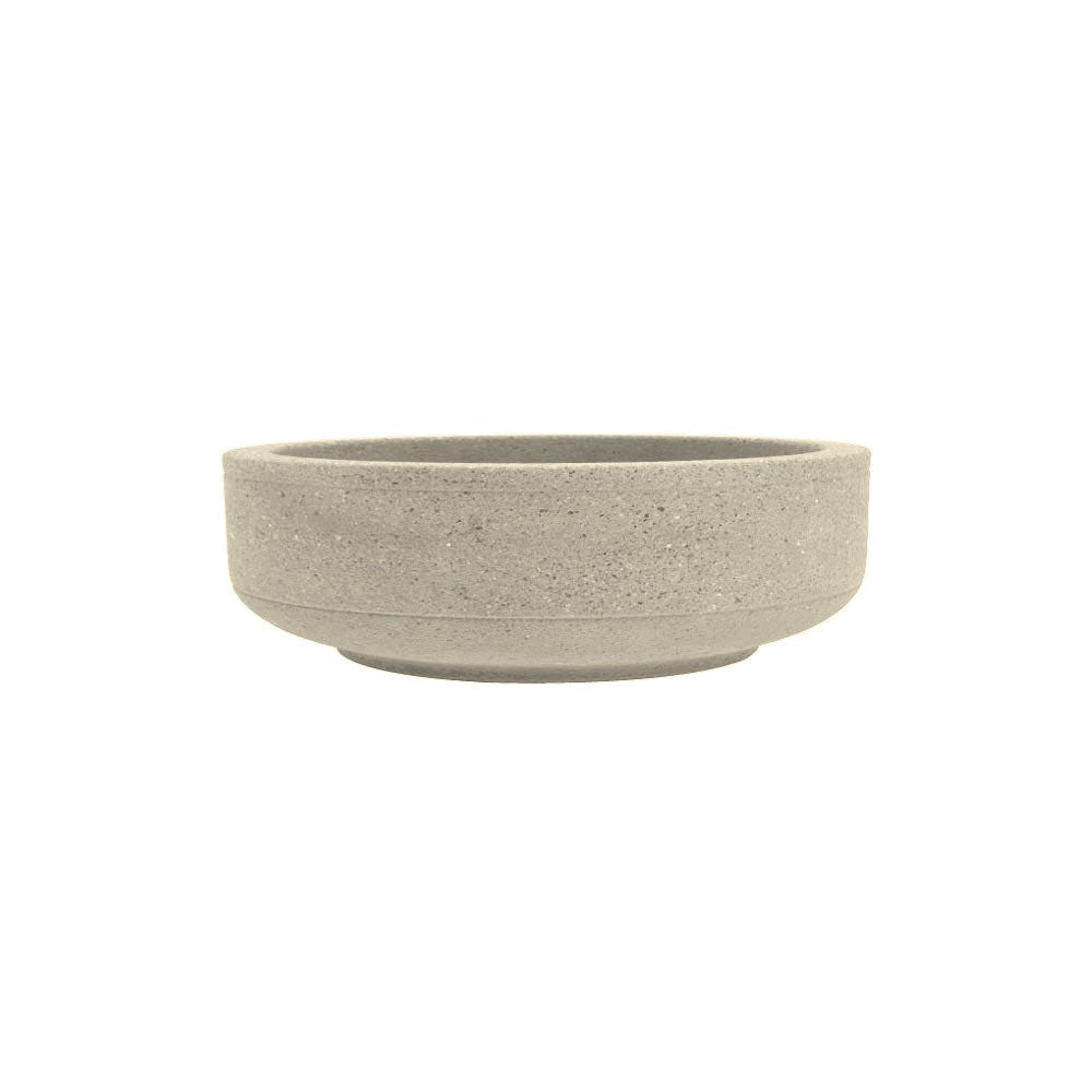 TF4125 Form Round Concrete Planter — Acid Wash — A20 White — digitally rendered color preview