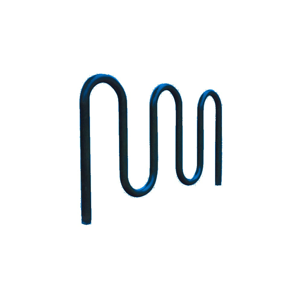 MF9012 Inground Mount 5 Loop Bike Rack — Metal Powder Coat — S7 Sky Blue — digitally rendered color preview