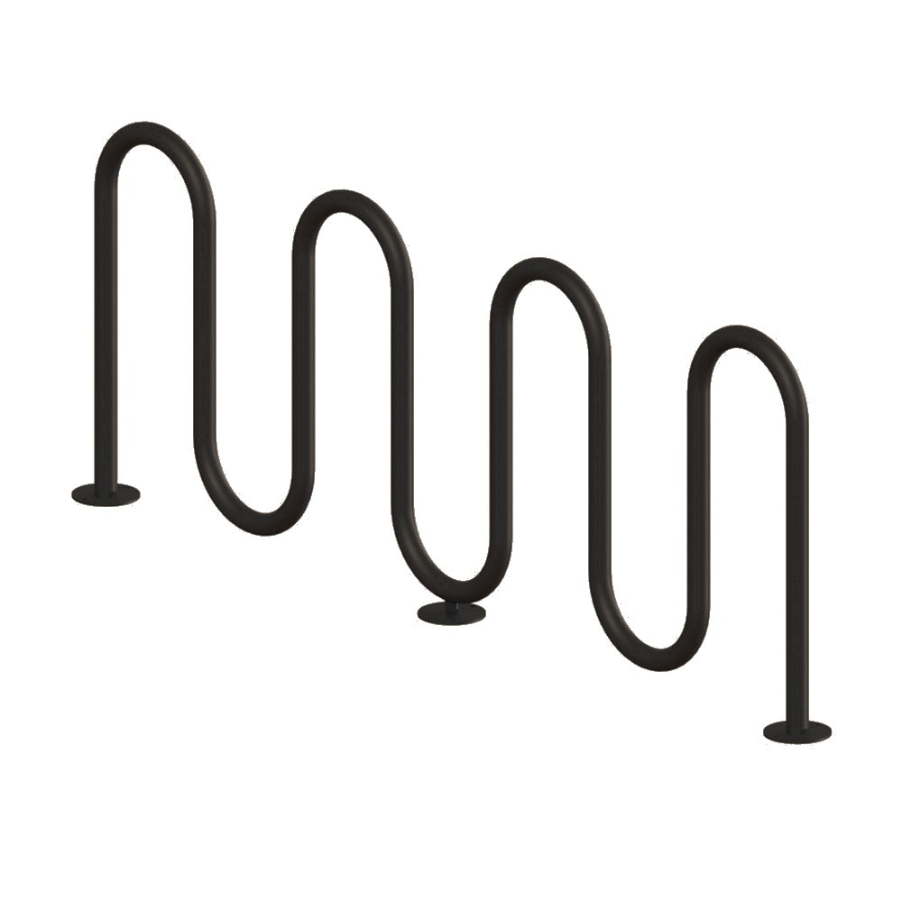 MF9011 Surface Mount 7 Loop Bike Rack — Metal Powder Coat — 84 Beige — digitally rendered color preview
