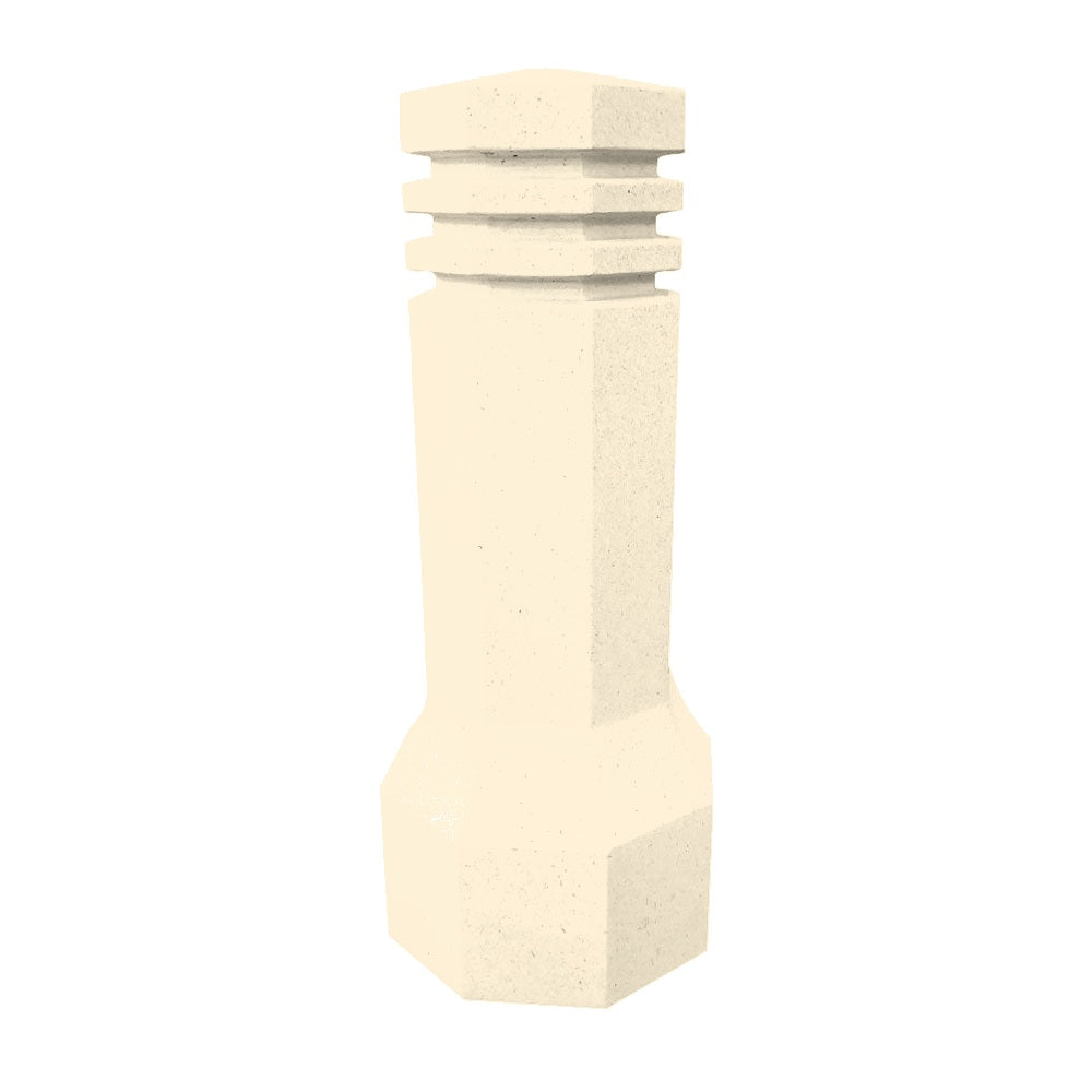 TF6064 Soldier Field Concrete Bollard — Weatherstone — W20 White — digitally rendered color preview