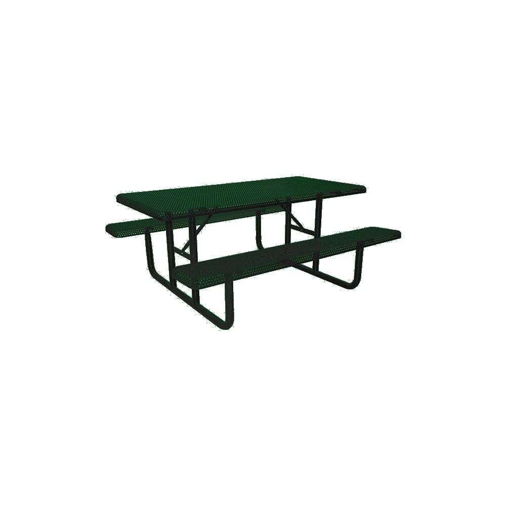 MF1057 8' Portable Park Picnic Table — Metal Powder Coat — 69 Emerald — digitally rendered color preview