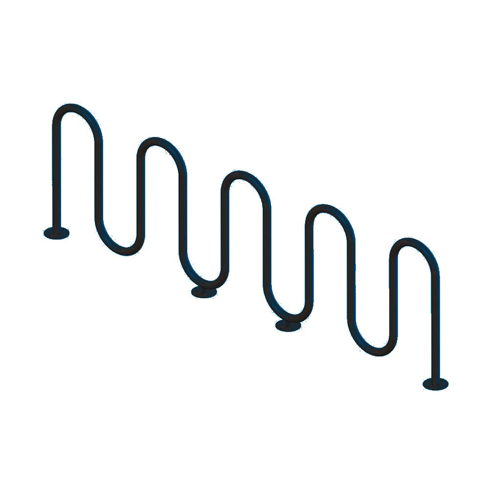 MF9010 Surface Mount 9 Loop Bike Rack — Metal Powder Coat — 0 Blue — digitally rendered color preview