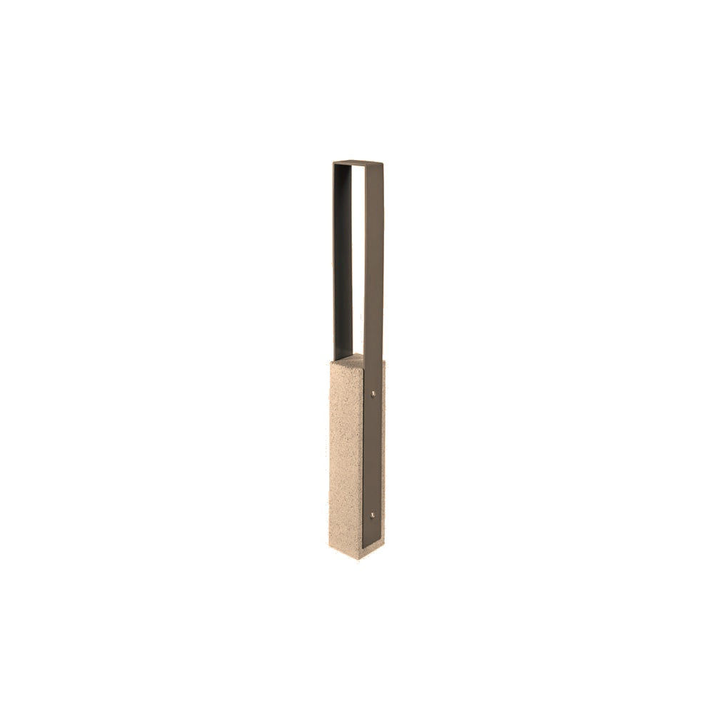 DF6530 Collaboration Vault Bike Bollard - Medium/Square — Metal Powder Coat — S44 Putty — digitally rendered color preview
