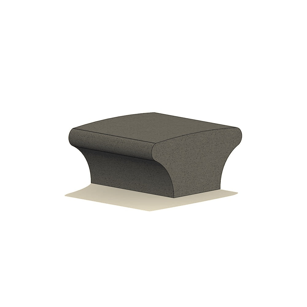 ZB.BD.02 Buda Small Concrete Bench — Acid Wash — A20 White — digitally rendered color preview