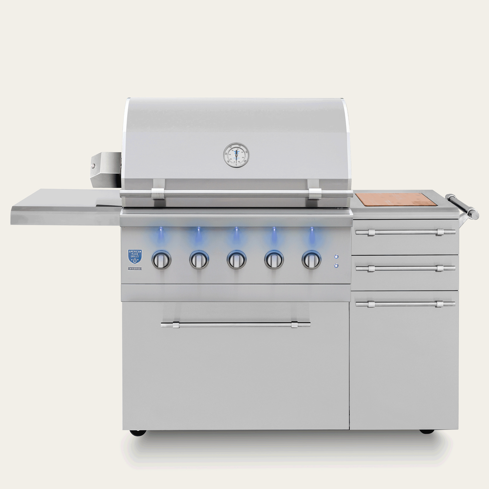 American Made Grills Encore 36-Inch Freestanding Hybrid Gas Grill Stainless