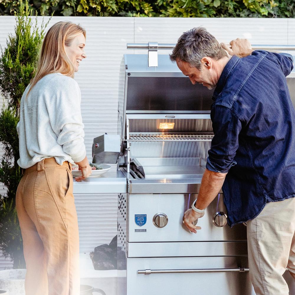 American Made Grills Encore 36-Inch Freestanding Hybrid Gas Grill Stainless