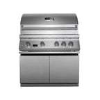 Whistler 34-Inch 4-Burner Gas Grill on Stainless Steel Cabinet with Rear Infrared Burner, Grill Lights, Rotisserie Kit & Cover
