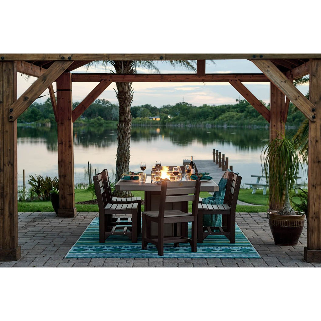 LuxCraft Lumin 79-Inch Rectangular Dining Height Fire Table