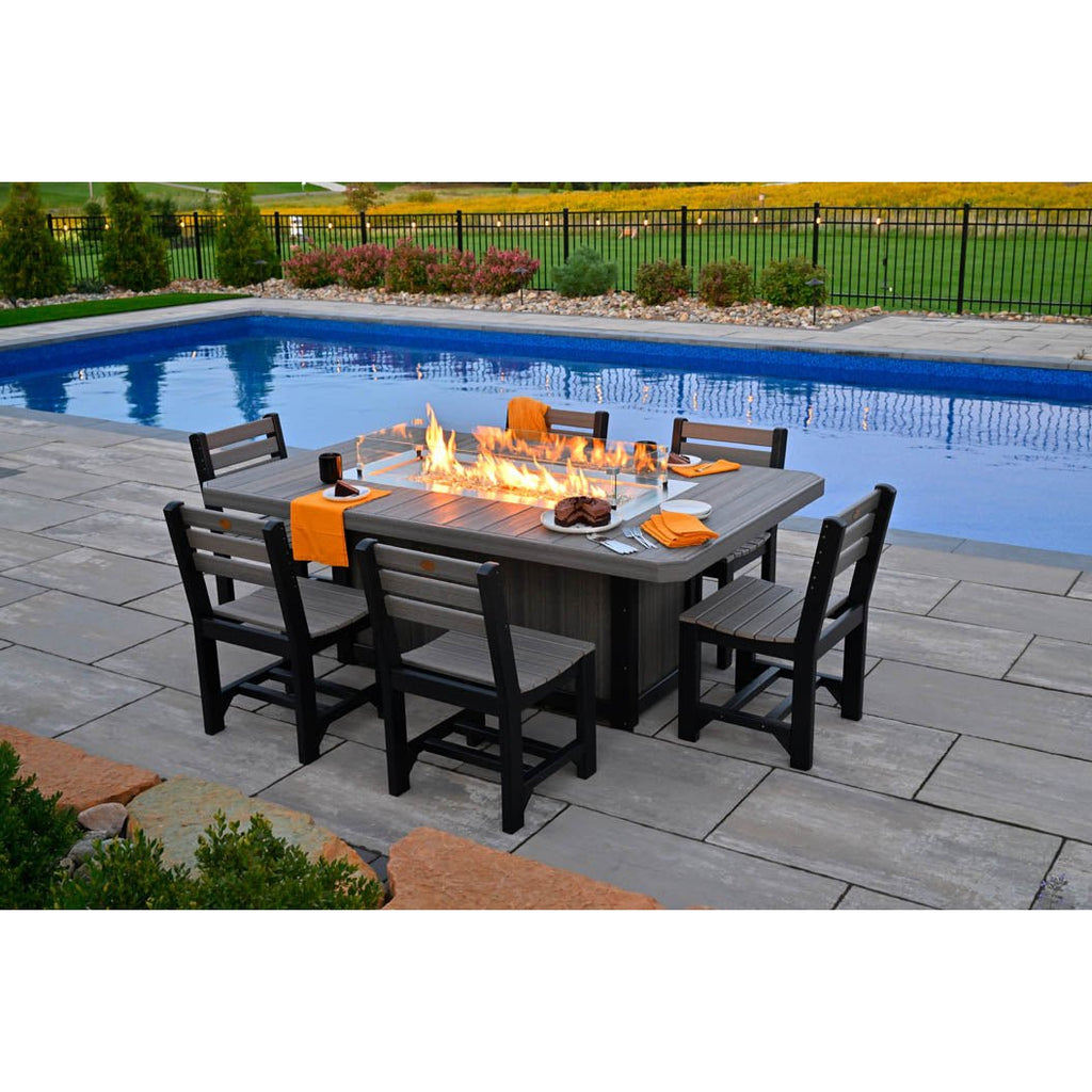 LuxCraft Lumin 79-Inch Rectangular Dining Height Fire Table