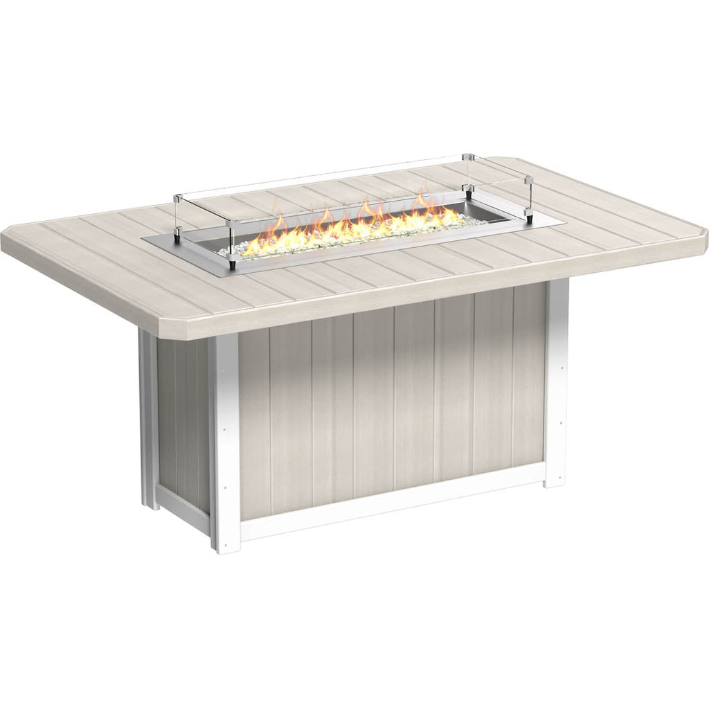 LuxCraft Lumin 79-Inch Rectangular Dining Height Fire Table