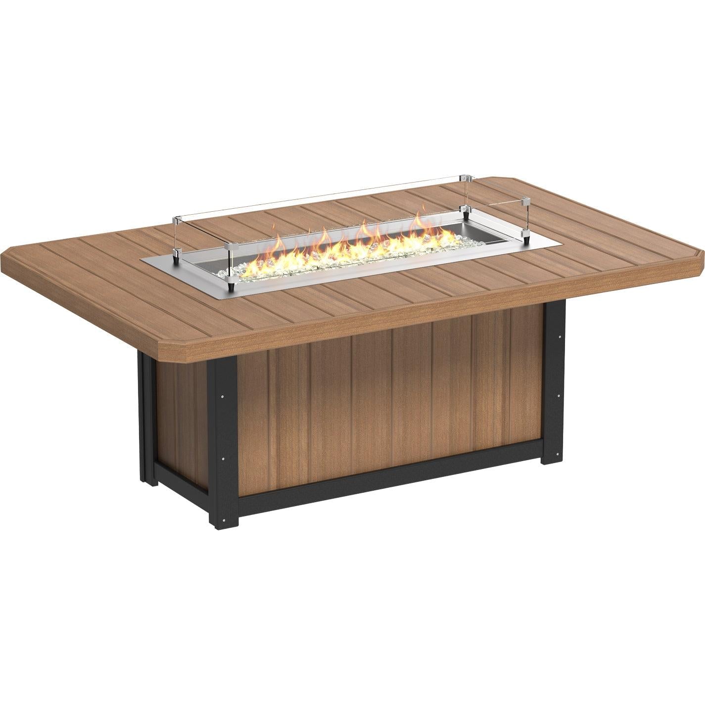 LuxCraft Lumin 79-Inch Rectangular Dining Height Fire Table