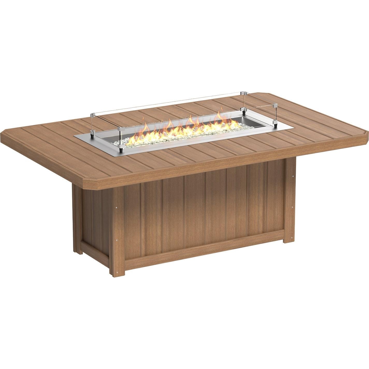LuxCraft Lumin 79-Inch Rectangular Dining Height Fire Table