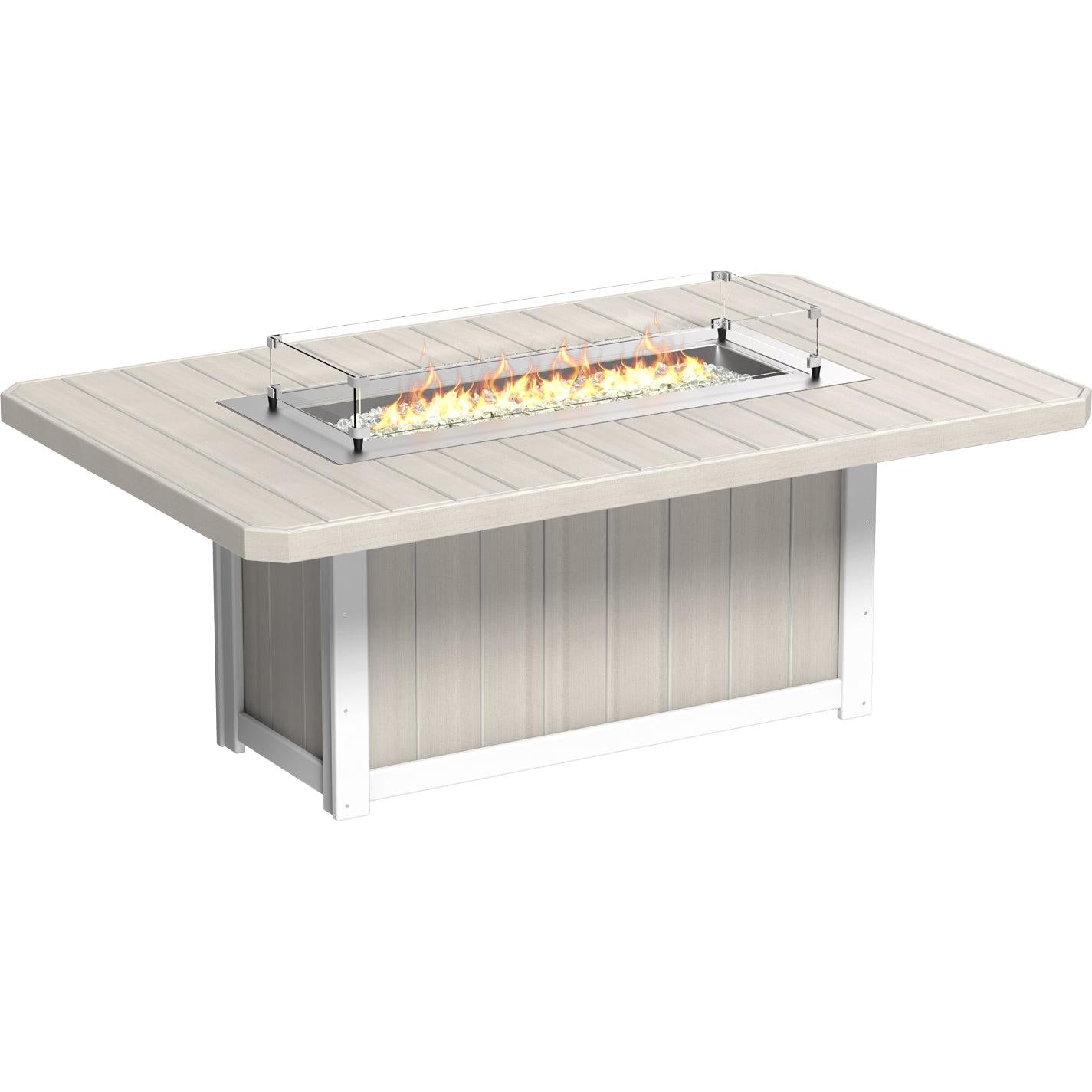 LuxCraft Lumin 79-Inch Rectangular Dining Height Fire Table