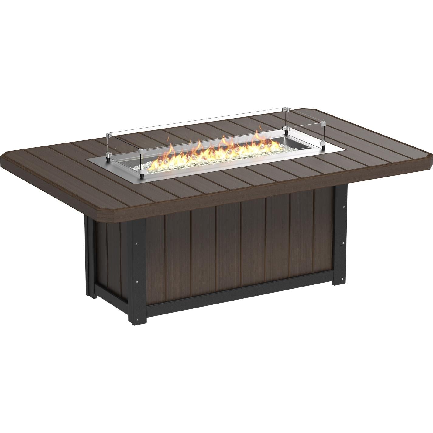 LuxCraft Lumin 79-Inch Rectangular Dining Height Fire Table
