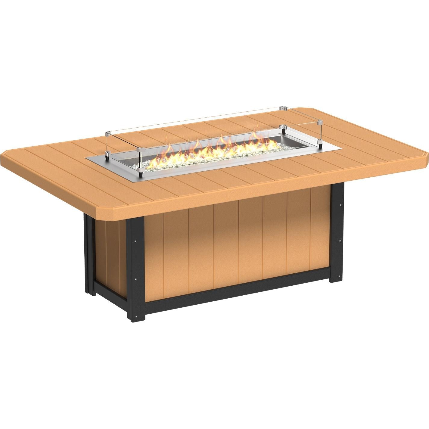 LuxCraft Lumin 79-Inch Rectangular Dining Height Fire Table