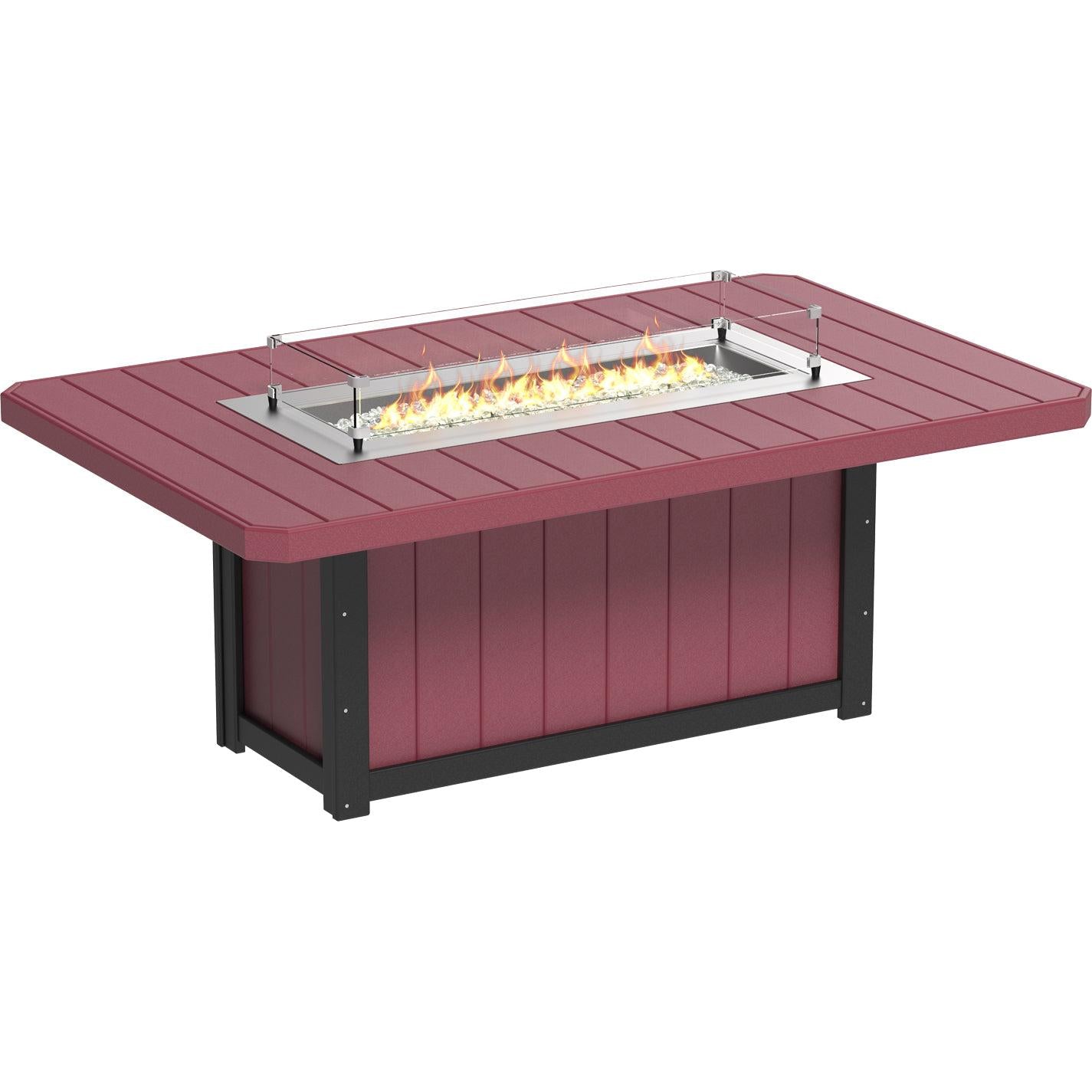 LuxCraft Lumin 79-Inch Rectangular Dining Height Fire Table