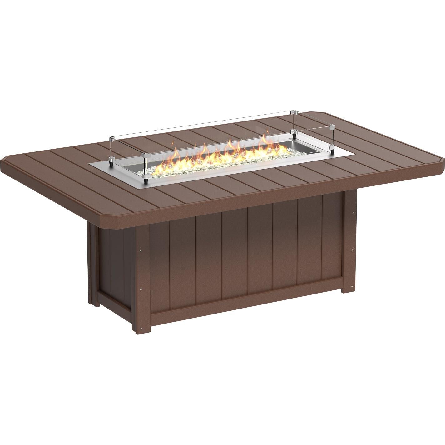 LuxCraft Lumin 79-Inch Rectangular Dining Height Fire Table