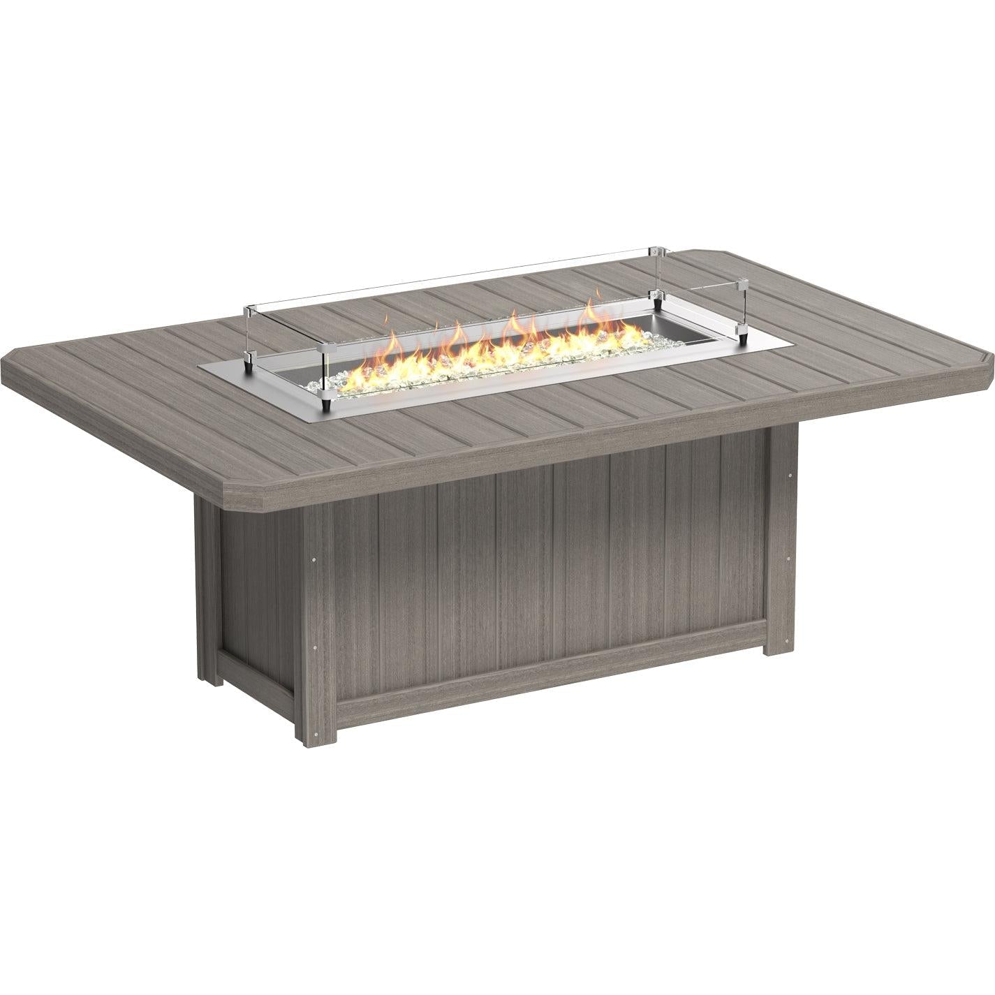 LuxCraft Lumin 79-Inch Rectangular Dining Height Fire Table