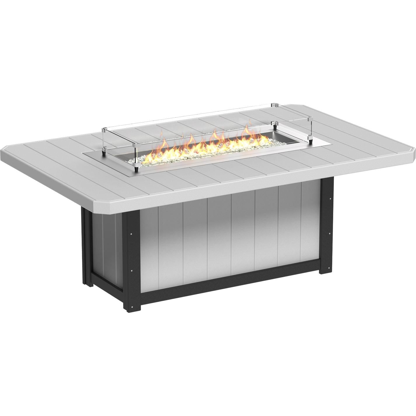 LuxCraft Lumin 79-Inch Rectangular Dining Height Fire Table