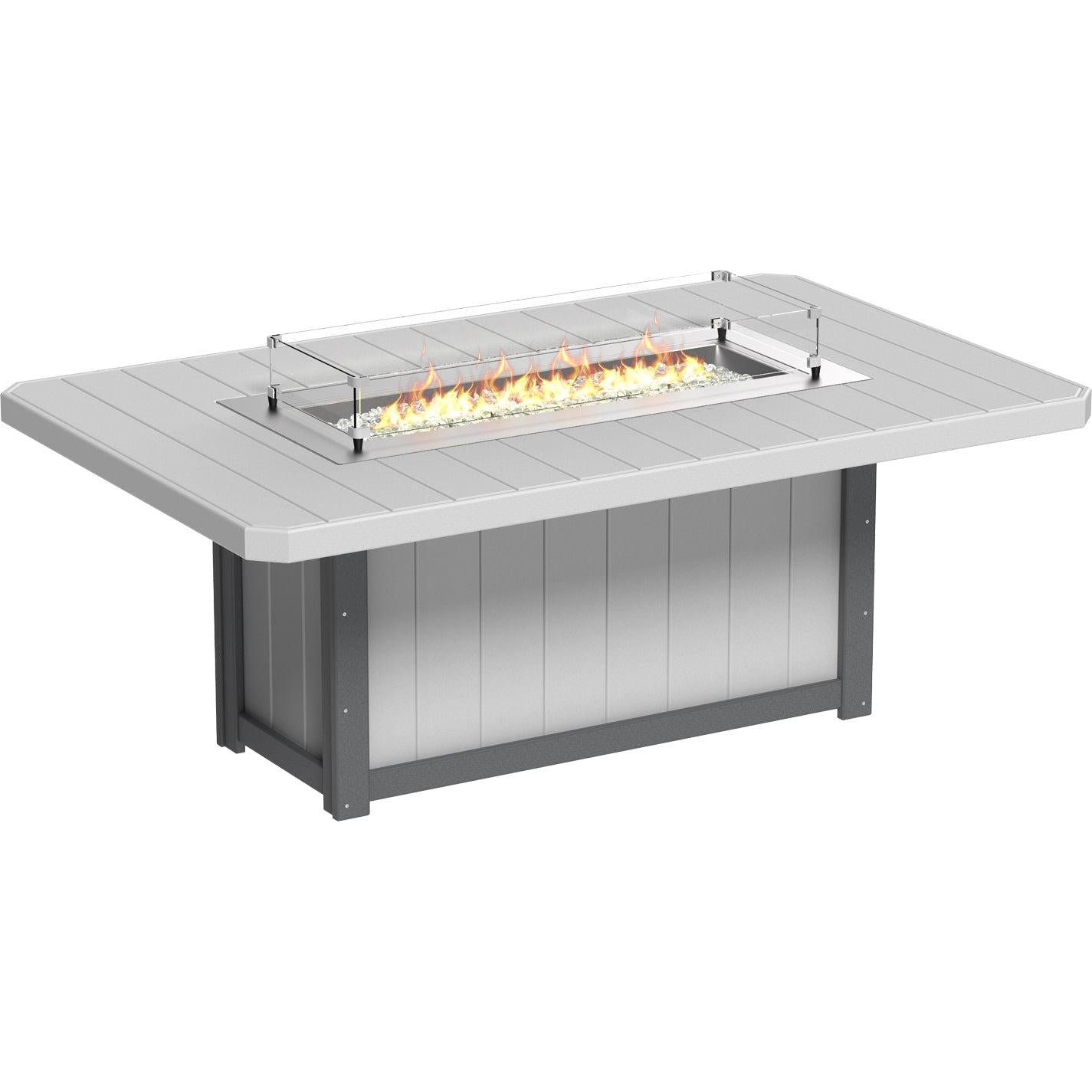 LuxCraft Lumin 79-Inch Rectangular Dining Height Fire Table