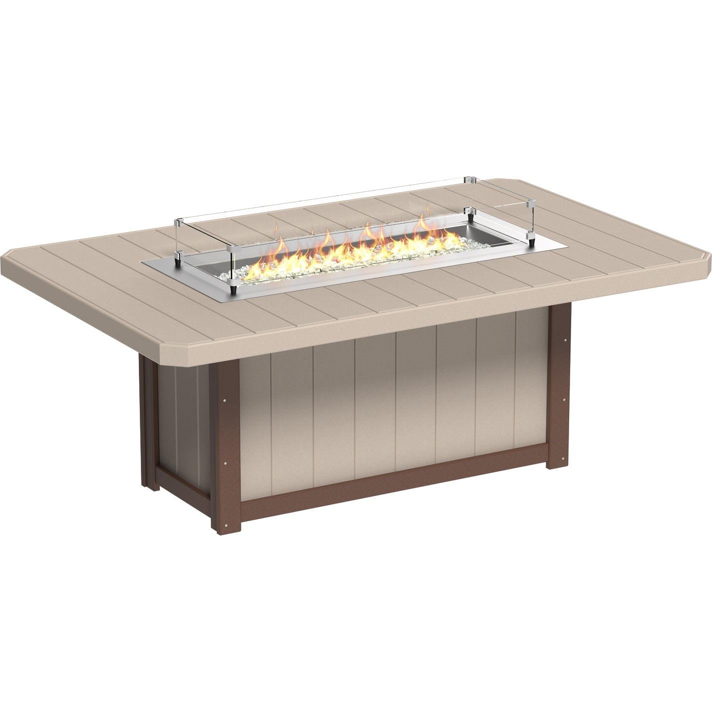 LuxCraft Lumin 79-Inch Rectangular Dining Height Fire Table