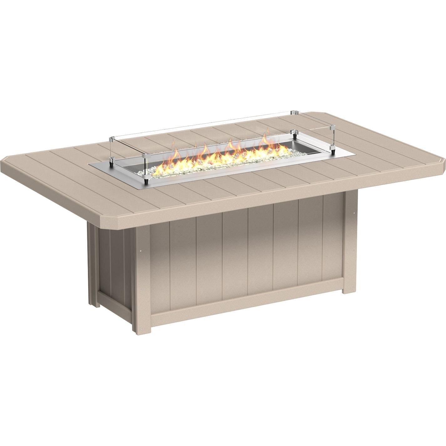 LuxCraft Lumin 79-Inch Rectangular Dining Height Fire Table