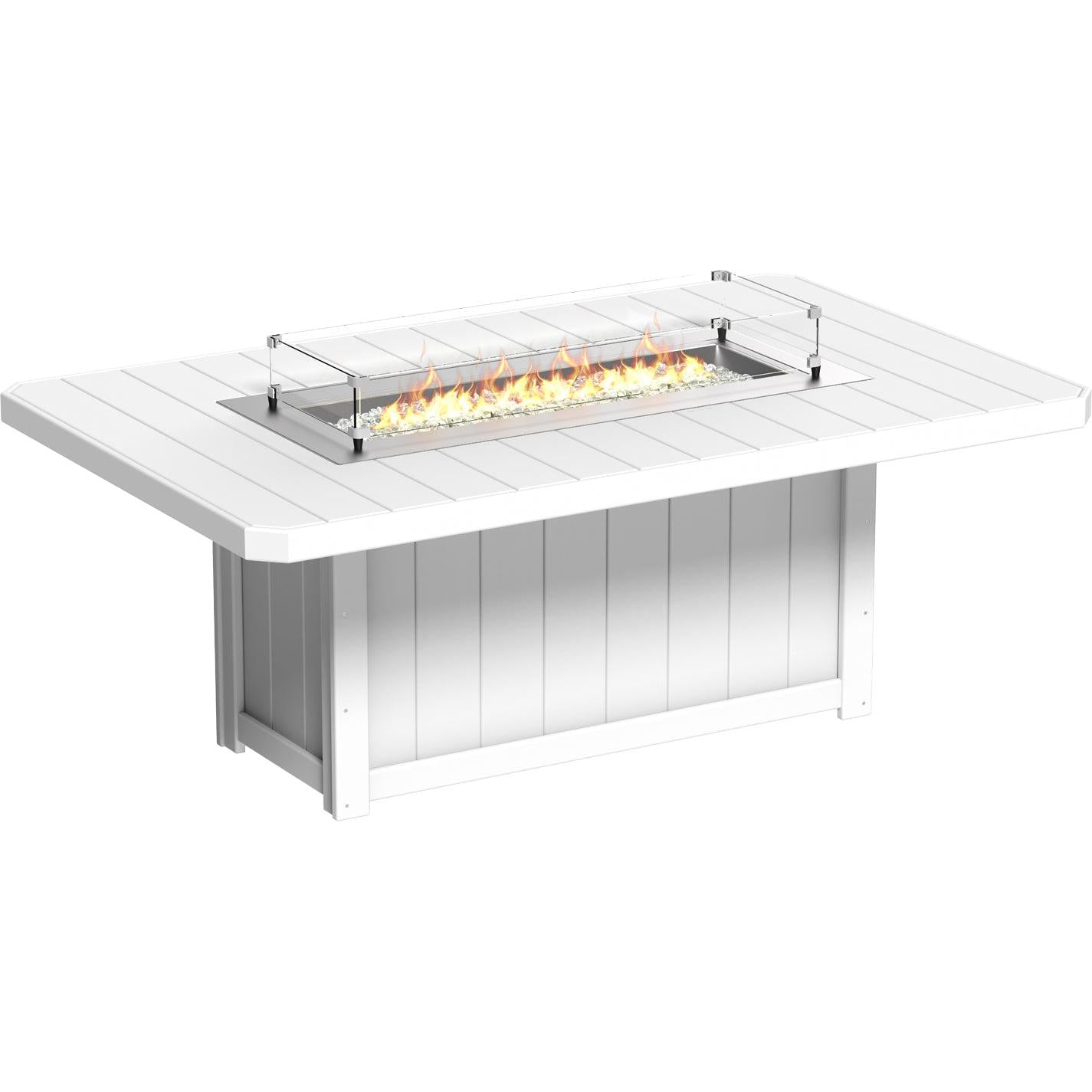 LuxCraft Lumin 79-Inch Rectangular Dining Height Fire Table