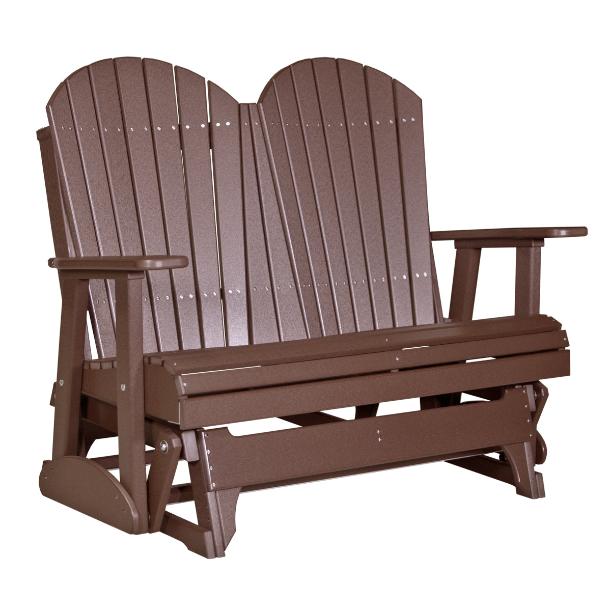 LuxCraft 4' Adirondack Glider Poly Loveseat