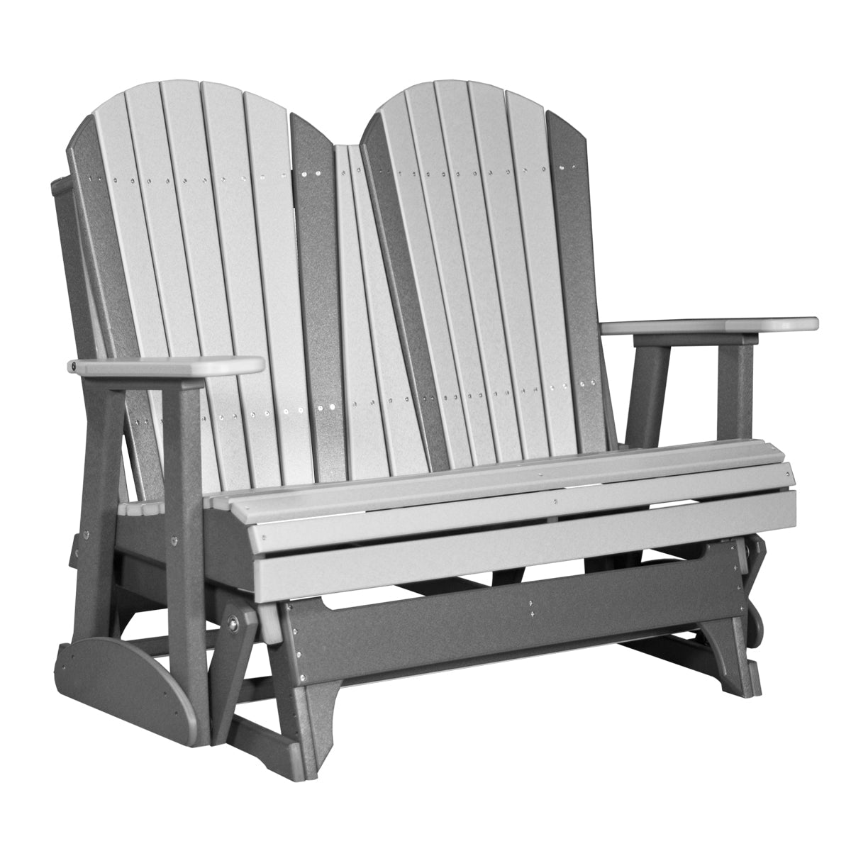 LuxCraft 4' Adirondack Glider Poly Loveseat
