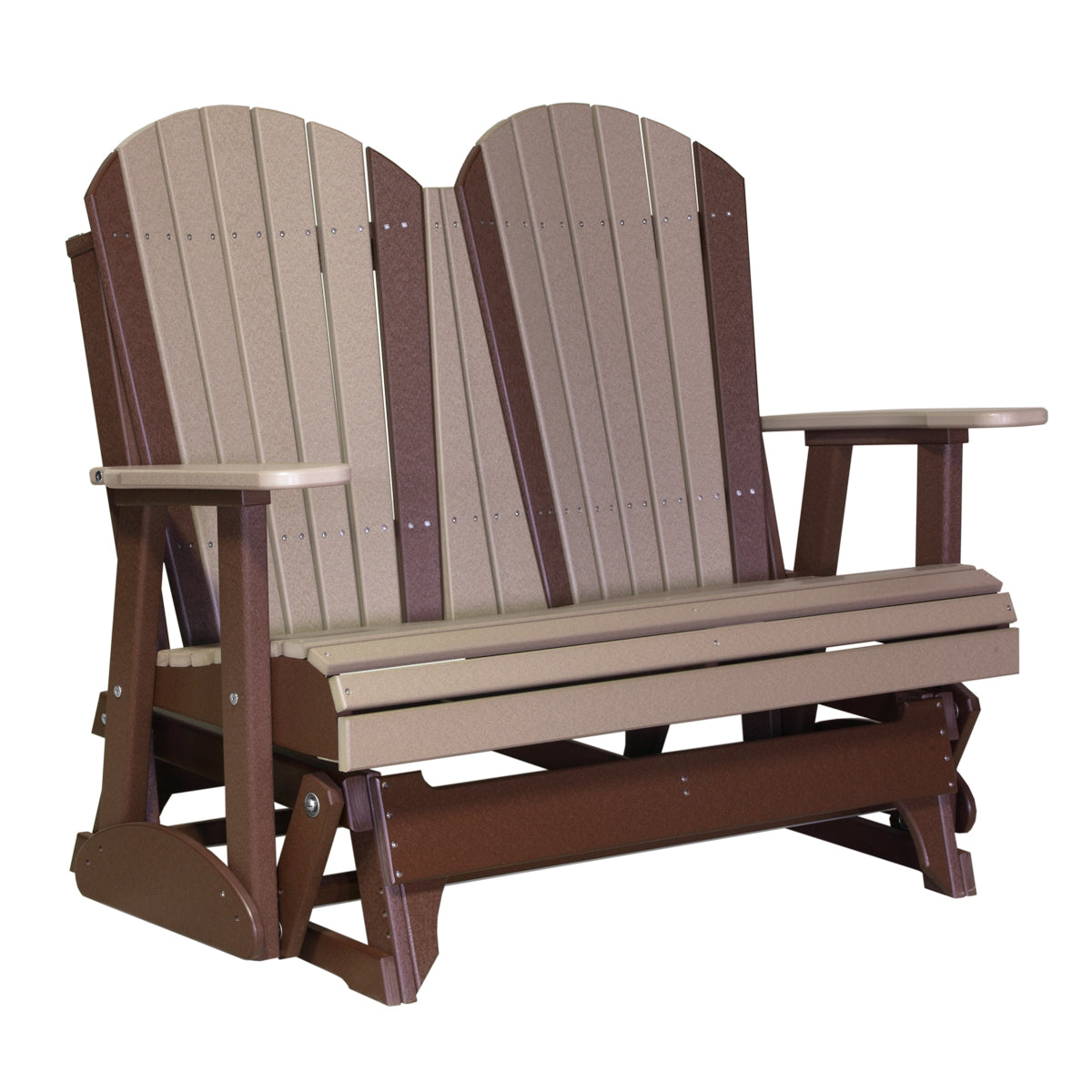 LuxCraft 4' Adirondack Glider Poly Loveseat