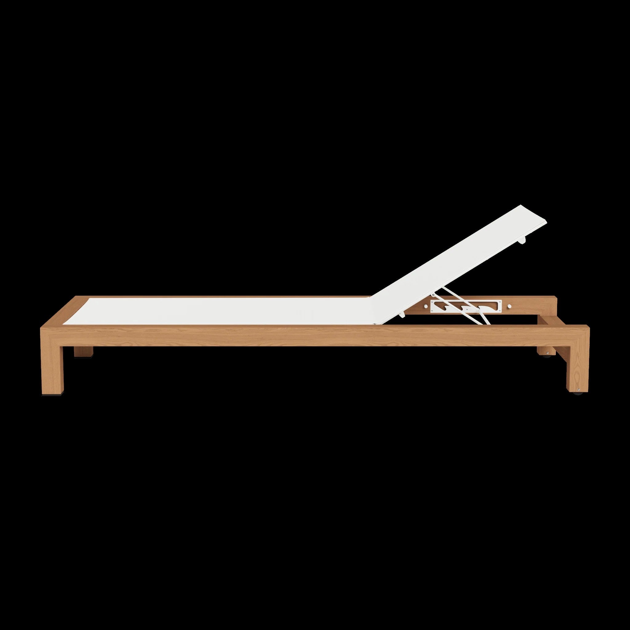 Harbour Outdoor Pacific Angled Sun Lounge Teak Natural Batyline White