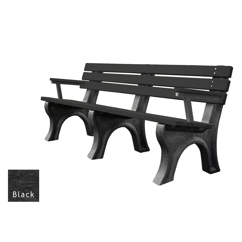 Polly Products Economizer 6 ft. Outdoor Park Bench with Back & Arms