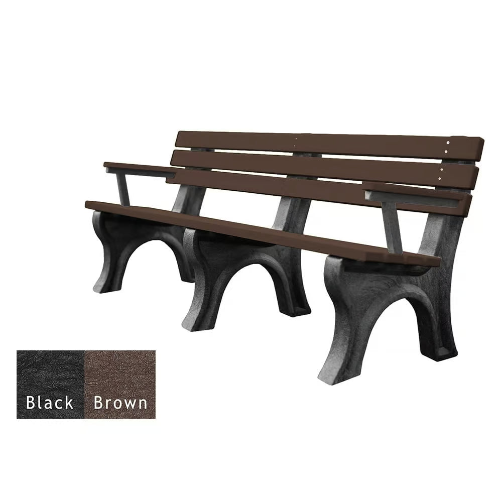 Polly Products Economizer 6 ft. Outdoor Park Bench with Back & Arms