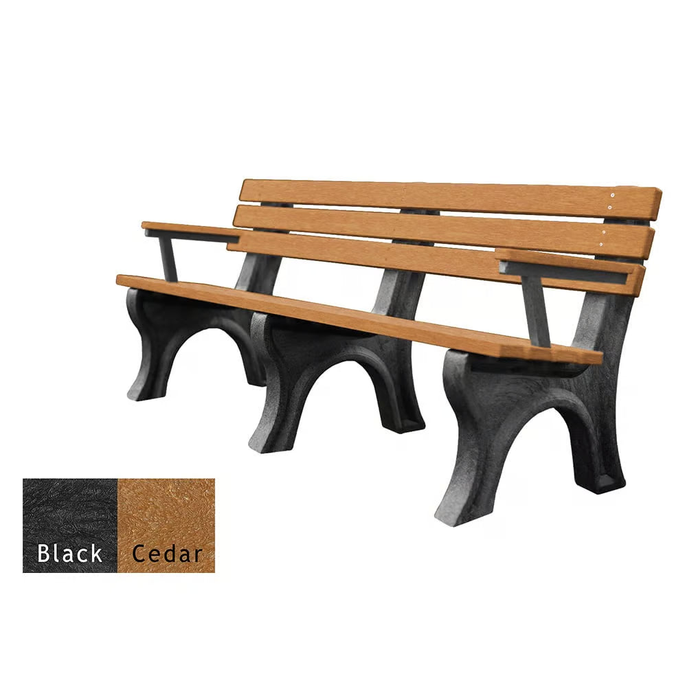 Polly Products Economizer 6 ft. Outdoor Park Bench with Back & Arms