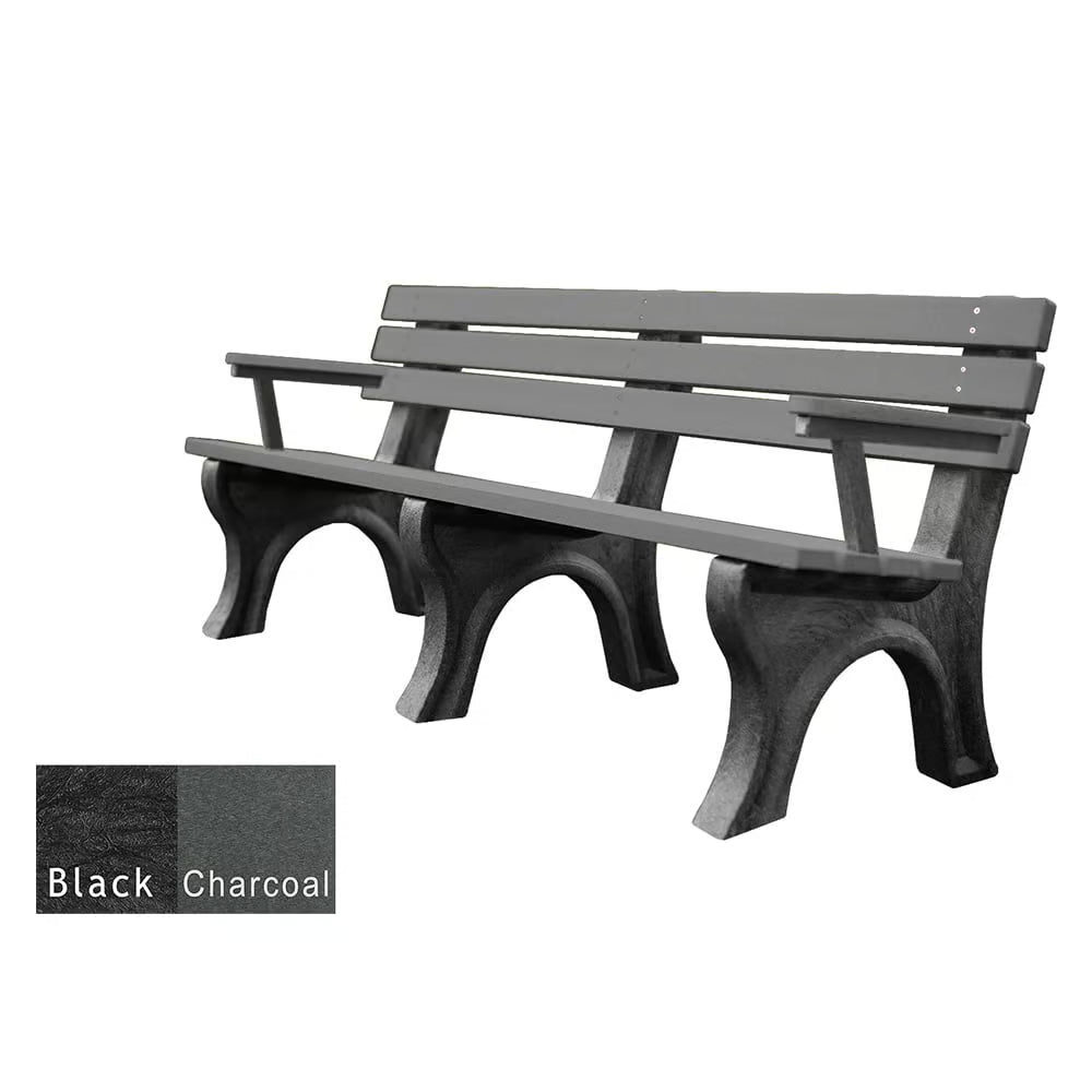 Polly Products Economizer 6 ft. Outdoor Park Bench with Back & Arms