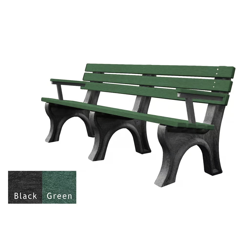 Polly Products Economizer 6 ft. Outdoor Park Bench with Back & Arms