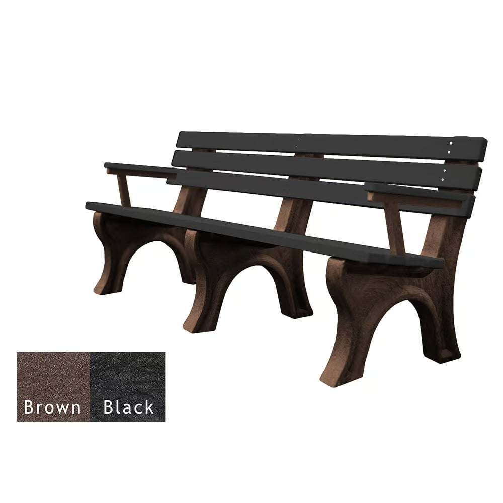 Polly Products Economizer 6 ft. Outdoor Park Bench with Back & Arms