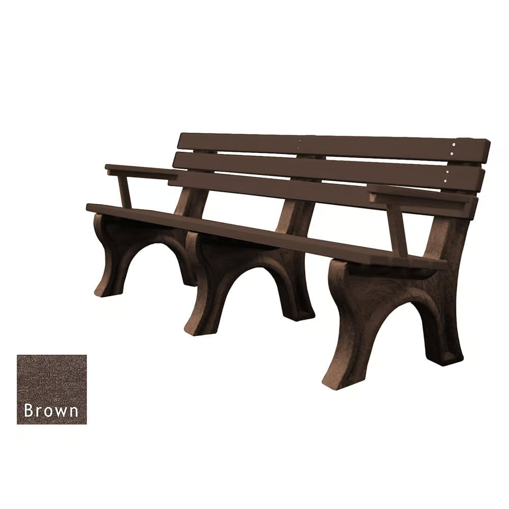 Polly Products Economizer 6 ft. Outdoor Park Bench with Back & Arms