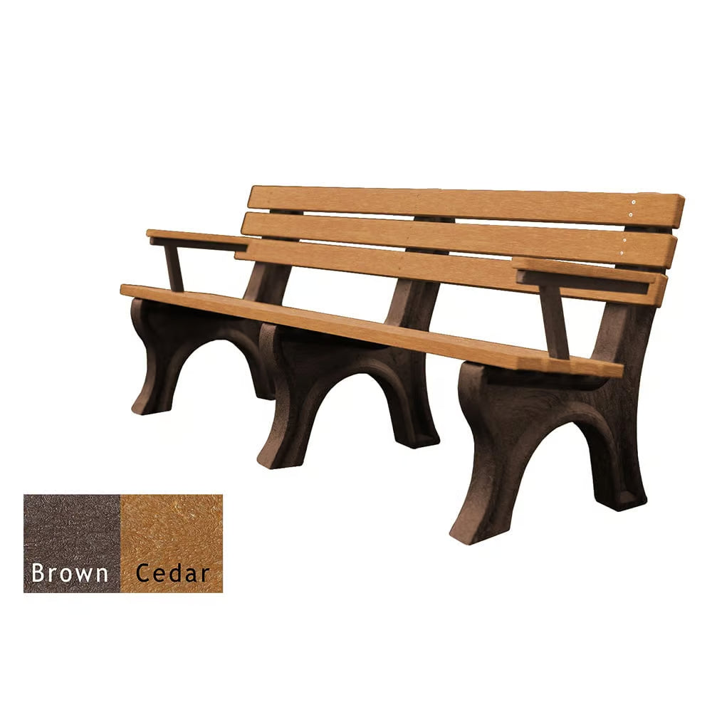 Polly Products Economizer 6 ft. Outdoor Park Bench with Back & Arms