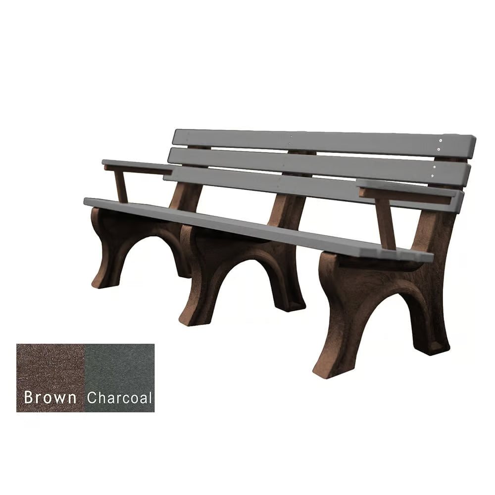Polly Products Economizer 6 ft. Outdoor Park Bench with Back & Arms