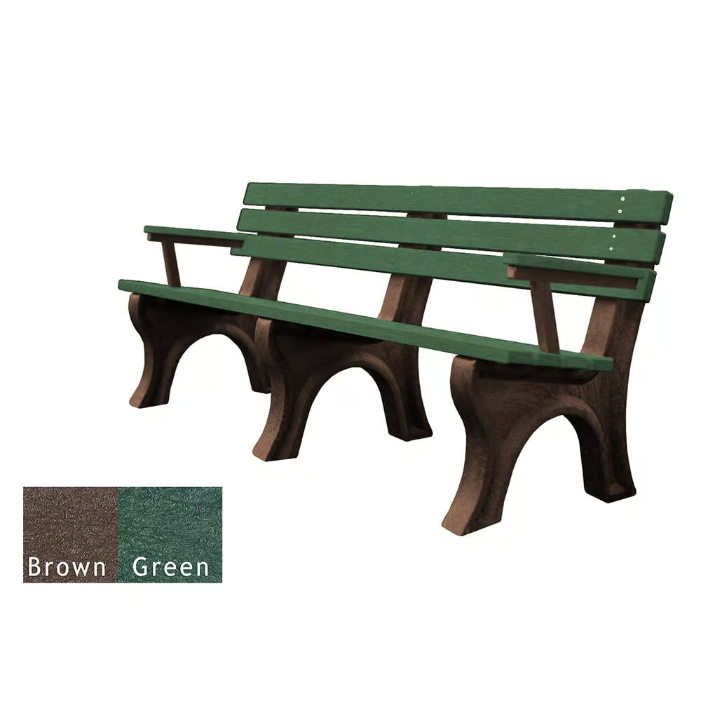 Polly Products Economizer 6 ft. Outdoor Park Bench with Back & Arms