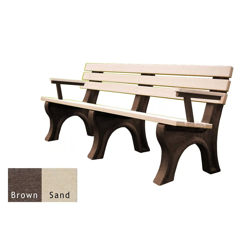 Polly Products Economizer 6 ft. Outdoor Park Bench with Back & Arms