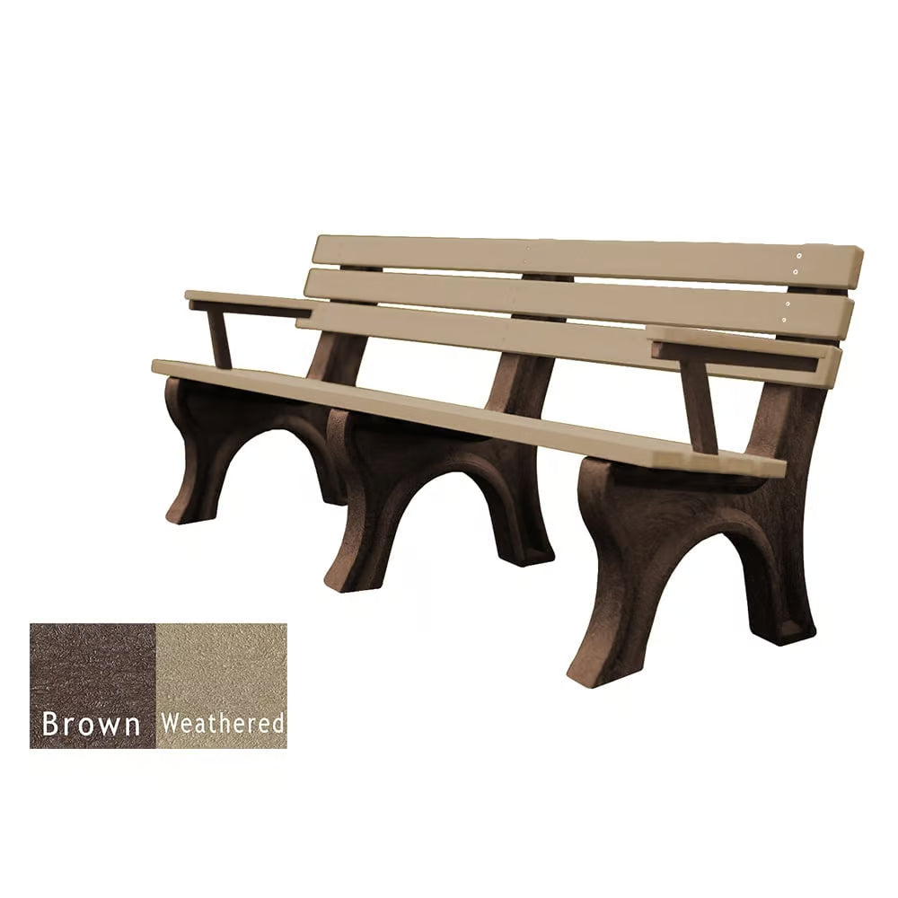 Polly Products Economizer 6 ft. Outdoor Park Bench with Back & Arms