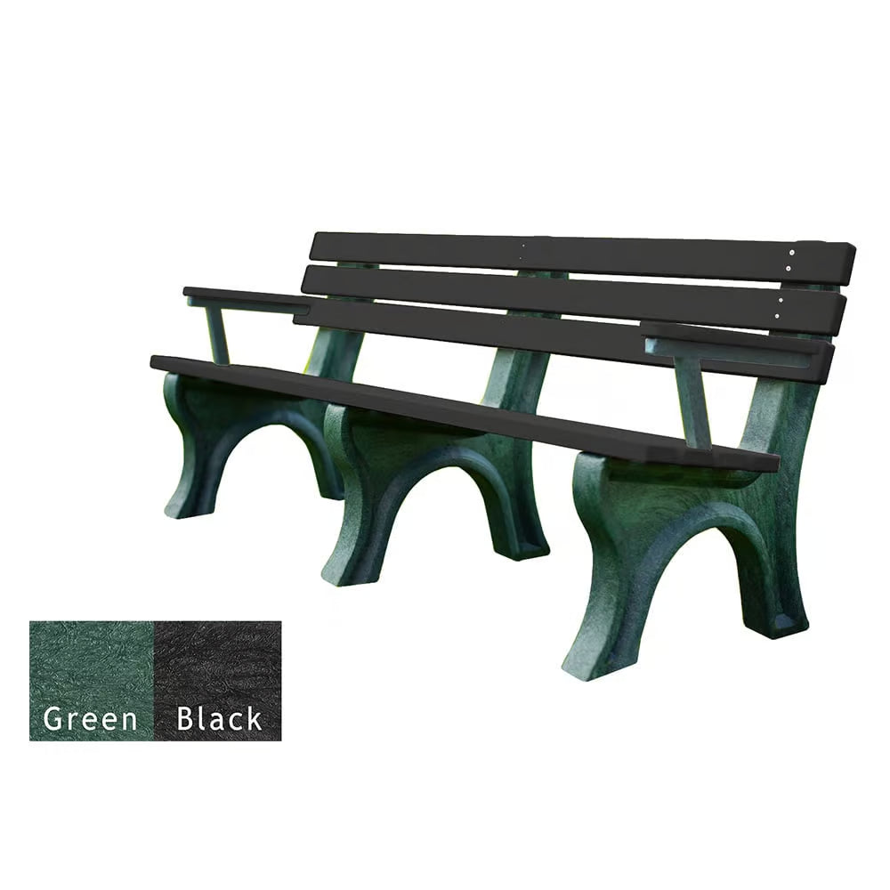 Polly Products Economizer 6 ft. Outdoor Park Bench with Back & Arms
