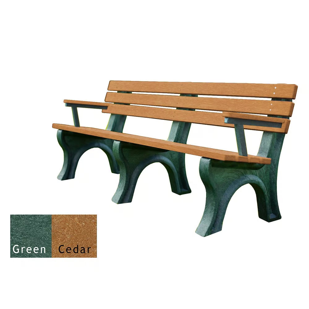 Polly Products Economizer 6 ft. Outdoor Park Bench with Back & Arms