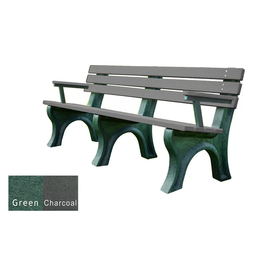 Polly Products Economizer 6 ft. Outdoor Park Bench with Back & Arms