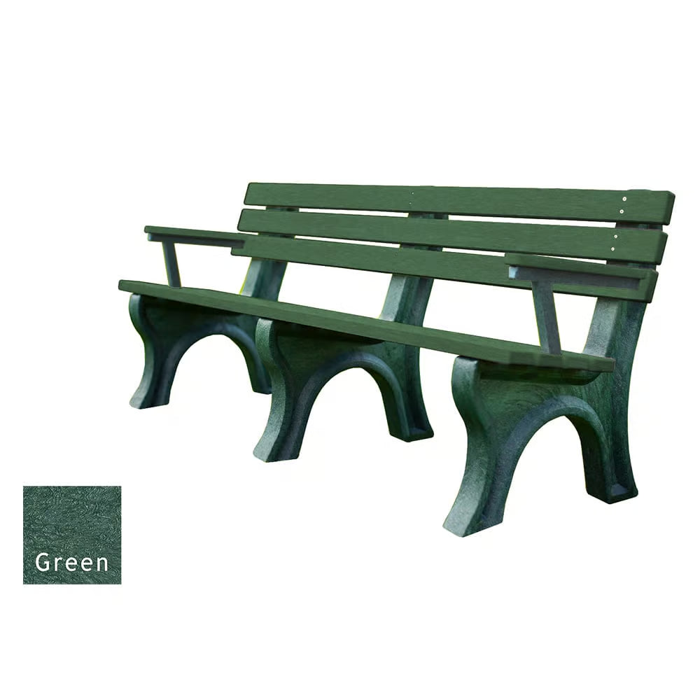 Polly Products Economizer 6 ft. Outdoor Park Bench with Back & Arms