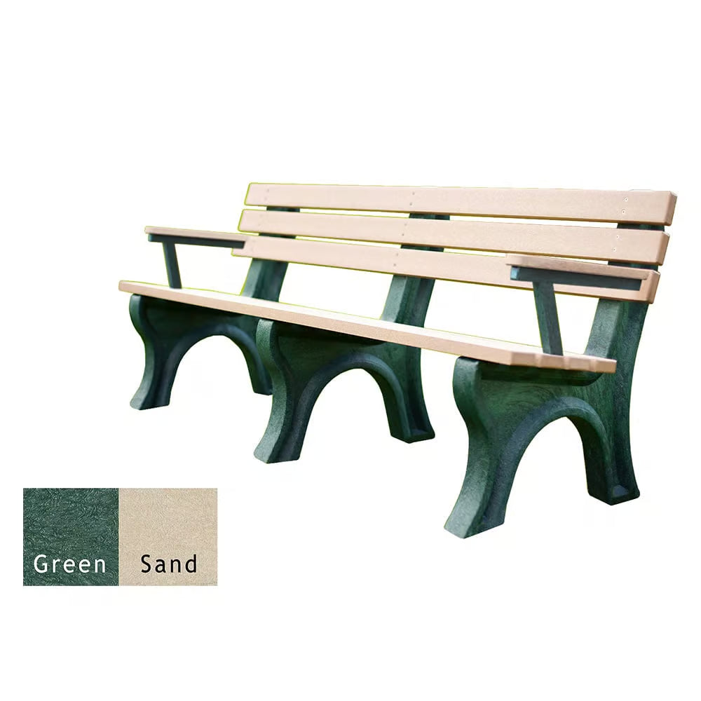 Polly Products Economizer 6 ft. Outdoor Park Bench with Back & Arms