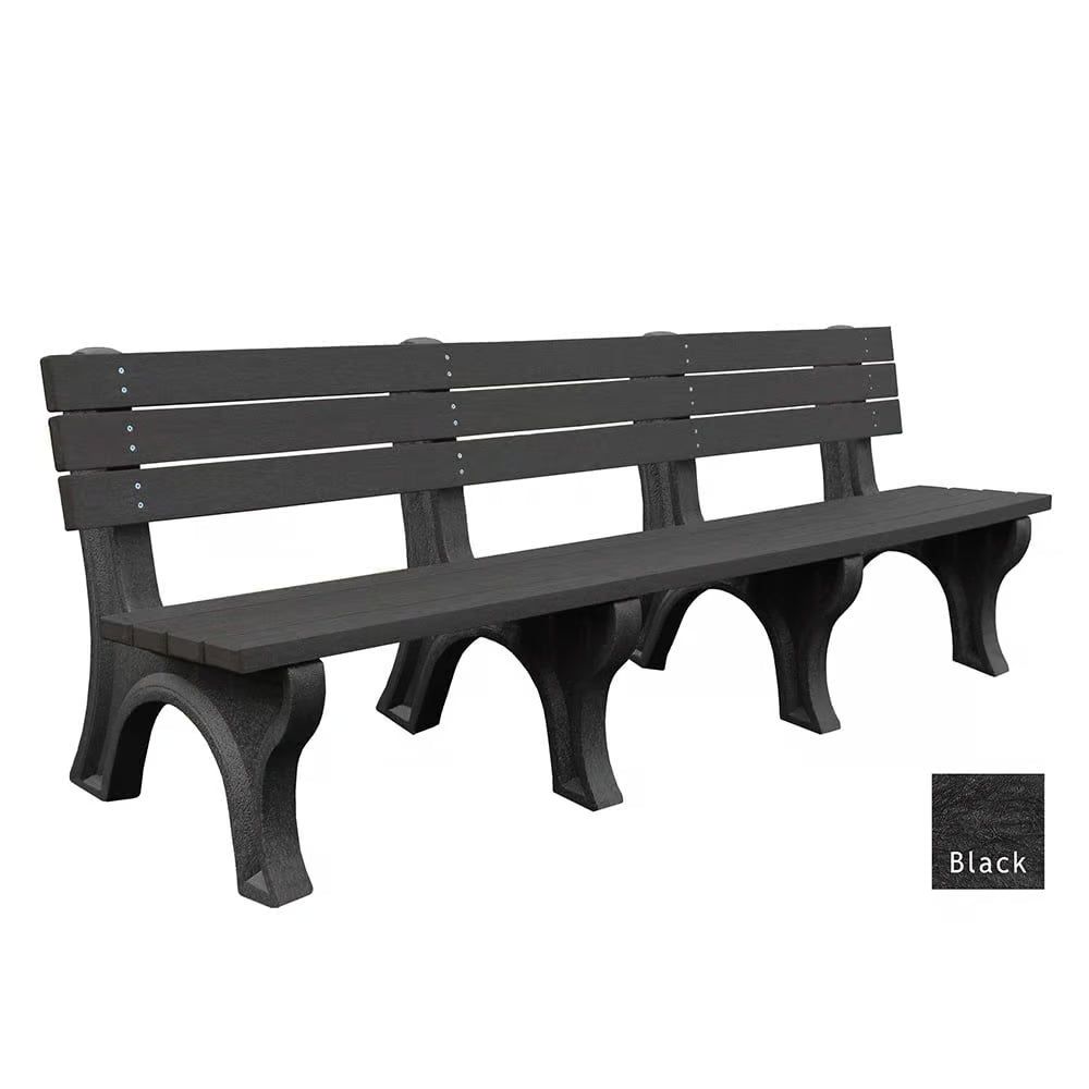 Polly Products Economizer 8 ft. Outdoor Park Bench with Back